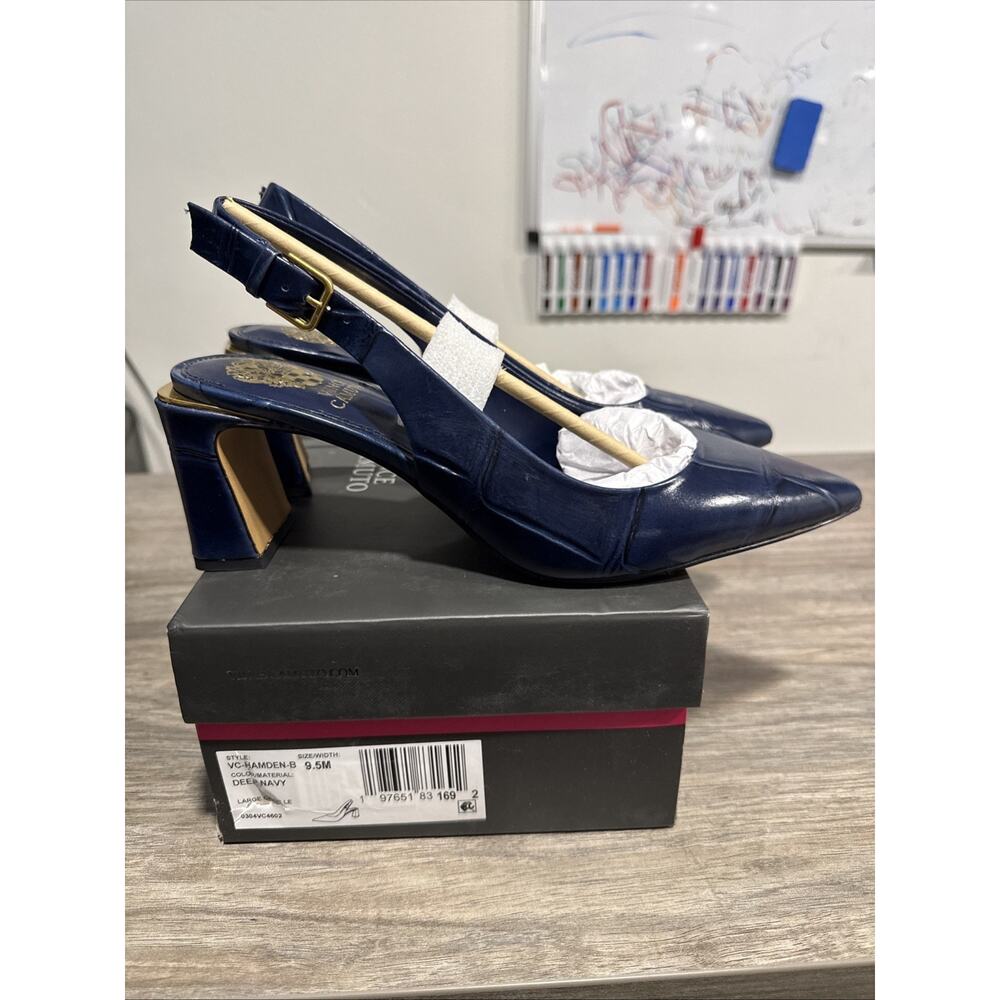 Vince Camuto Shoes Hamden Slingback Women's Size 9.5 Blue Mid Heel Pointed Toe